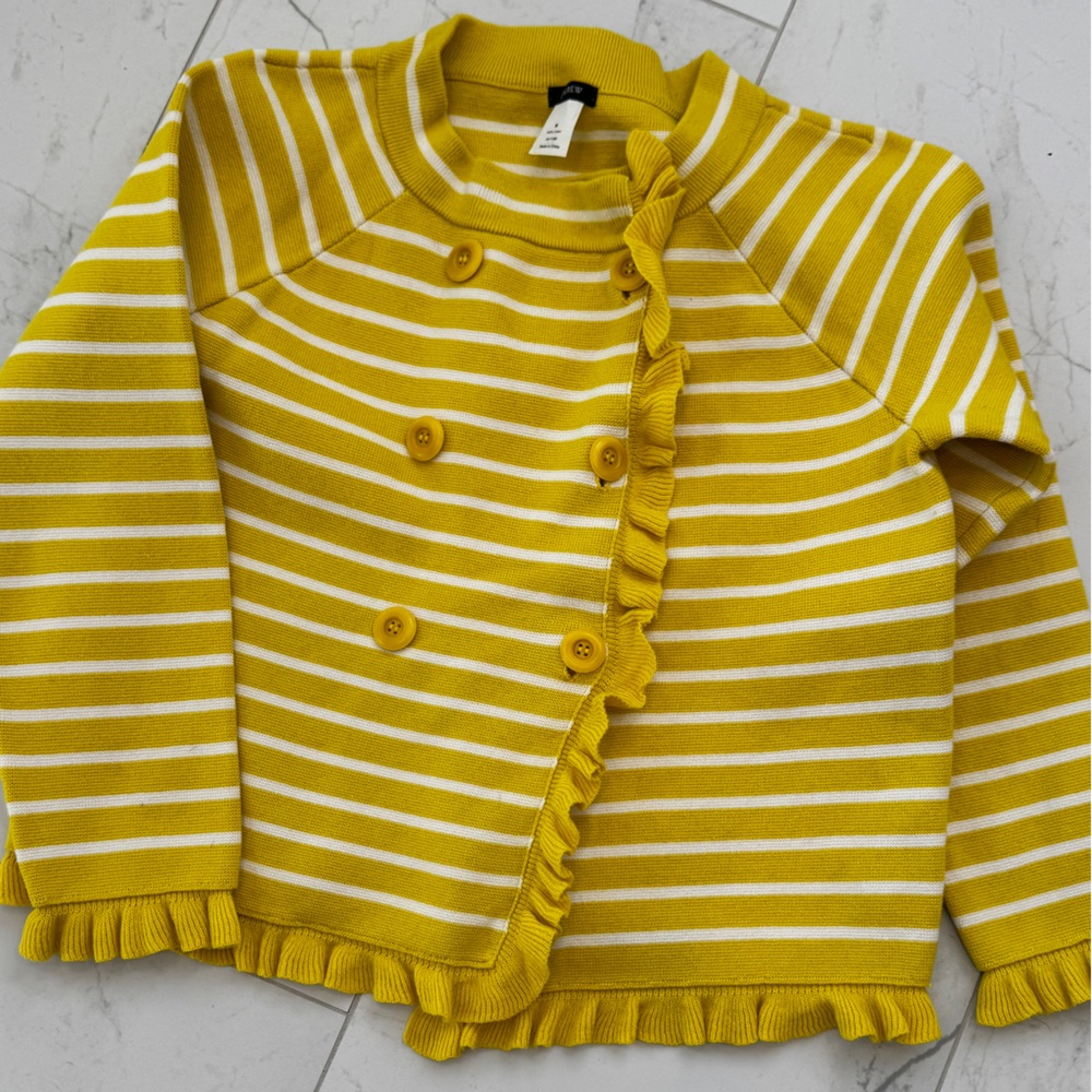 J.Crew Womens Striped Cardigan Casual Long Sleeve Open Front Button Down. Size M